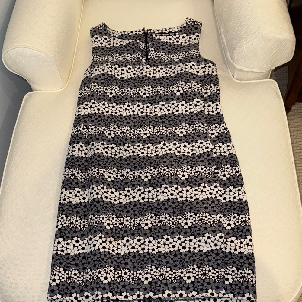 Karl Lagerfeld Black and White Floral Mini Dress